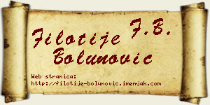 Filotije Bolunović vizit kartica